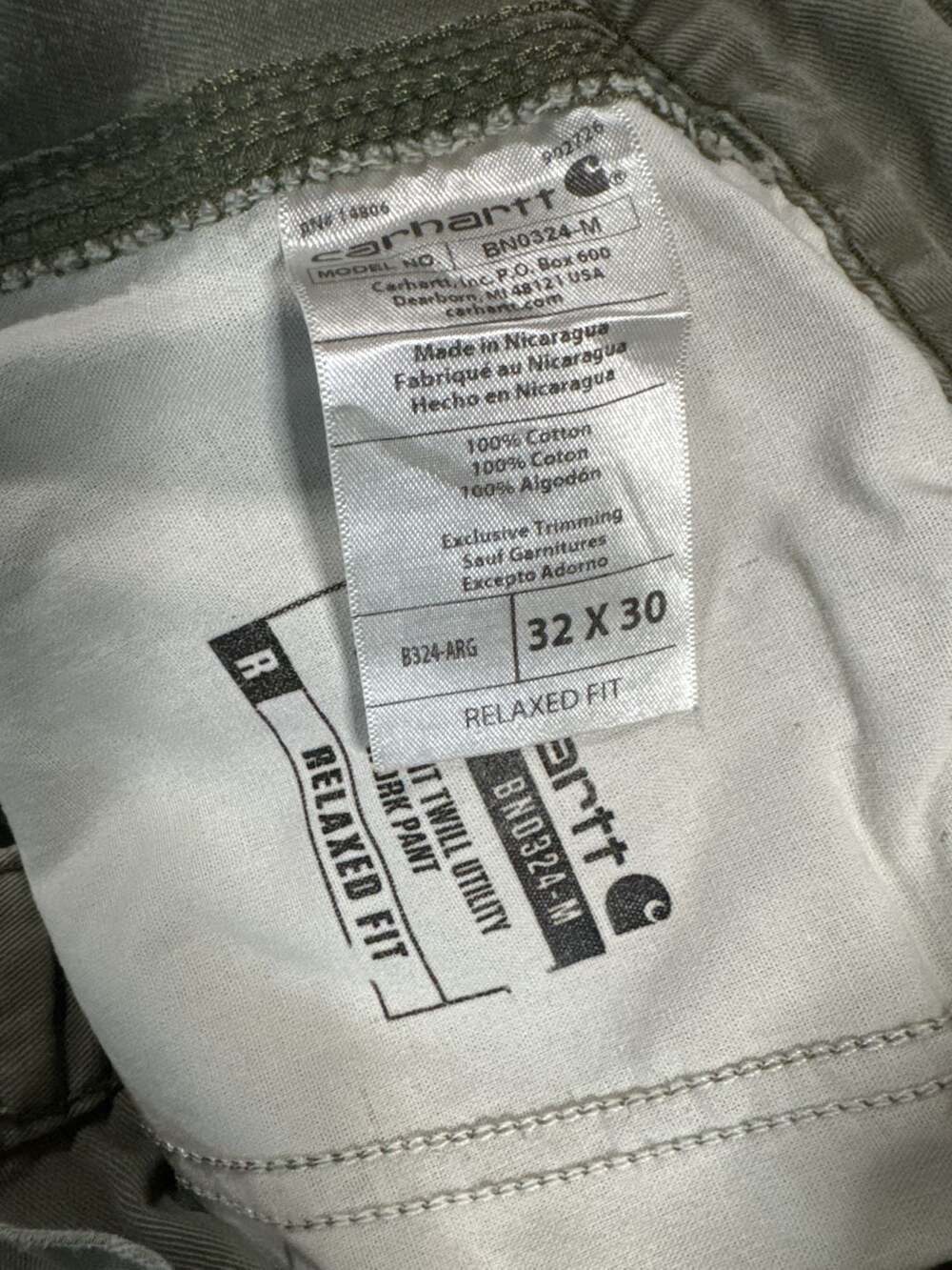 Carhartt Relaxed Fit Carpenter Work Pants - Green - 32x30 - Picture 9 of 14